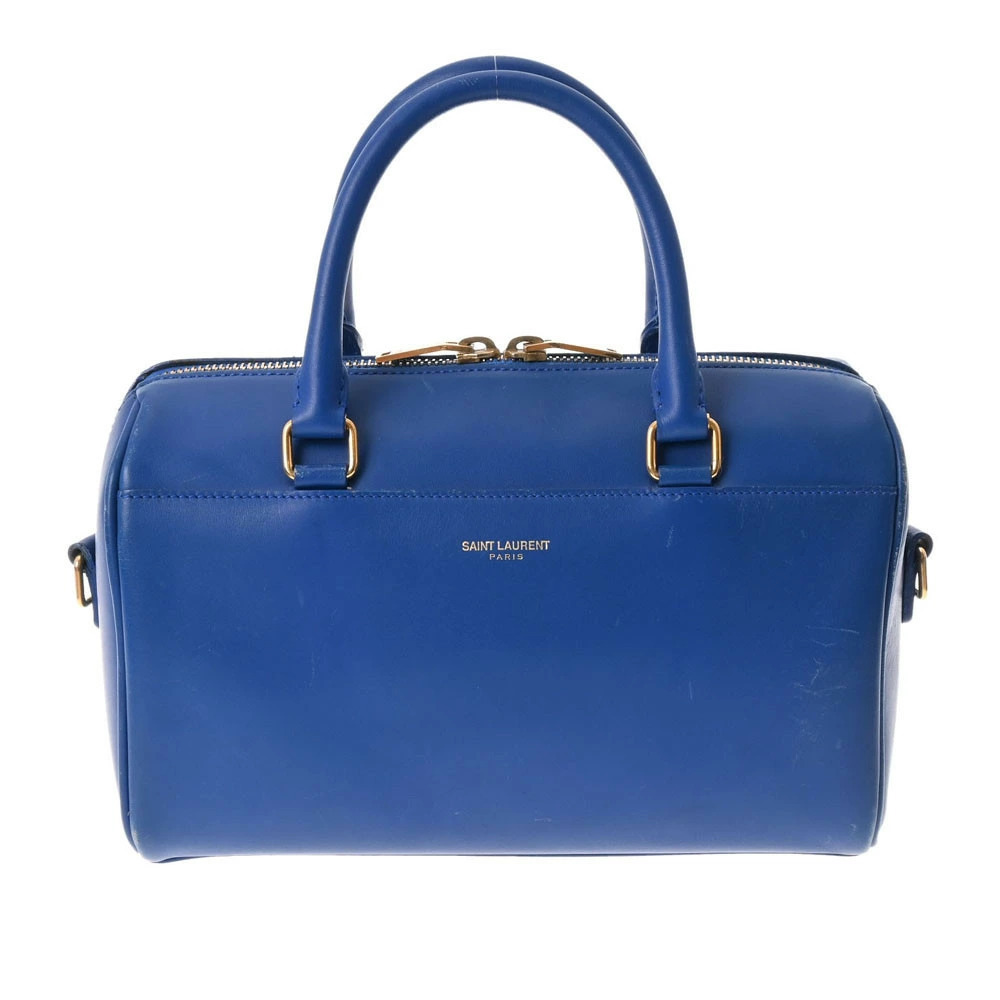 SAINT LAURENT Baby Duffle Blue Leather Handbag